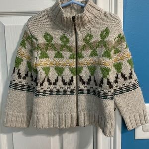 Wool toddler zipper up sweater